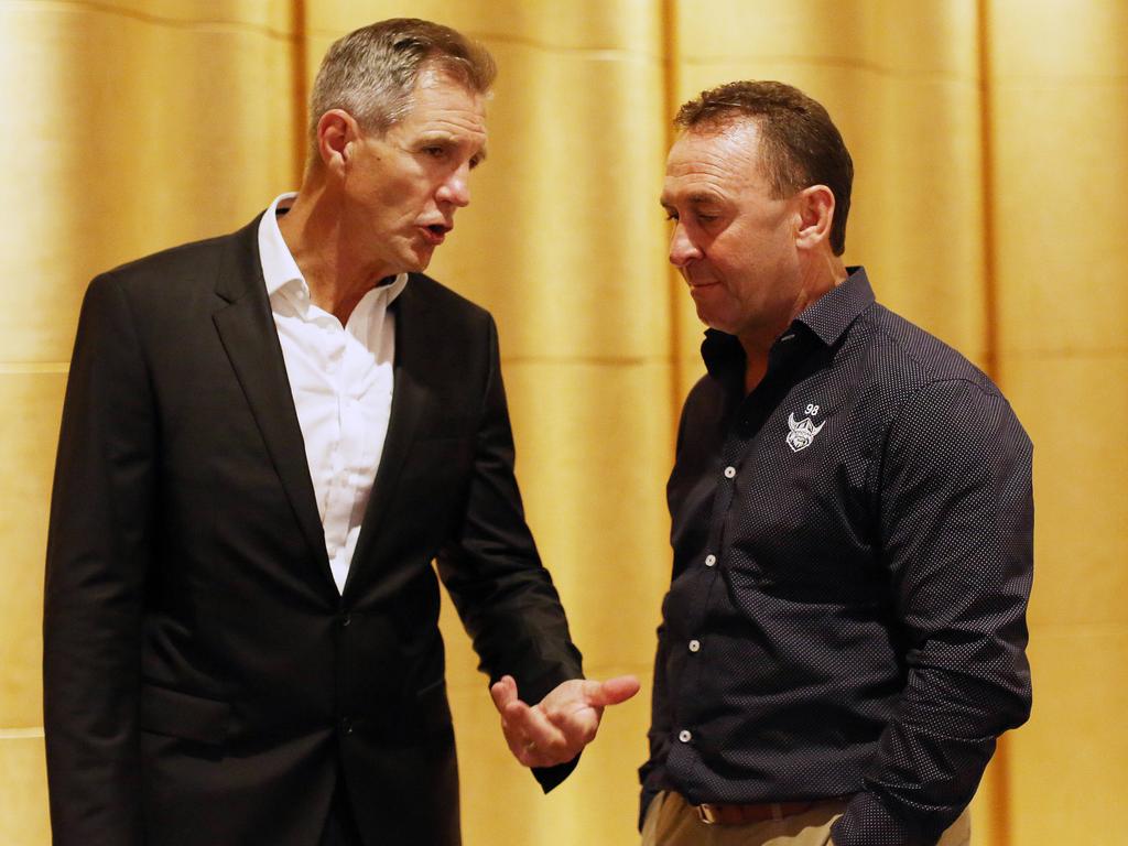 Canberra Raiders CEO Don Furner with coach Ricky Stuart. Picture: Nikki Short