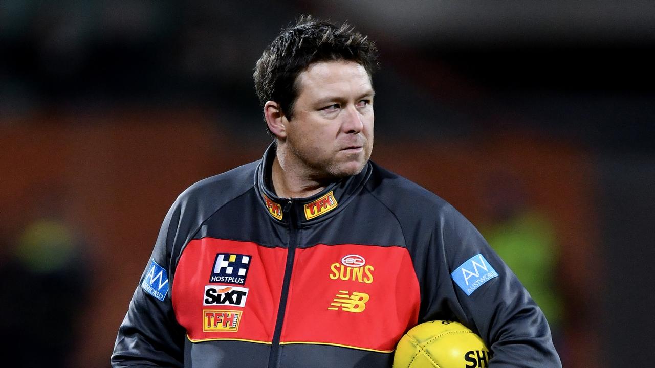 ADELAIDE, AUSTRALIA - JULY 08: Stuart Dew coach of the Suns during wuothe round 17 AFL match between Port Adelaide Power and Gold Coast Suns at Adelaide Oval, on July 08, 2023, in Adelaide, Australia. (Photo by Mark Brake/Getty Images)