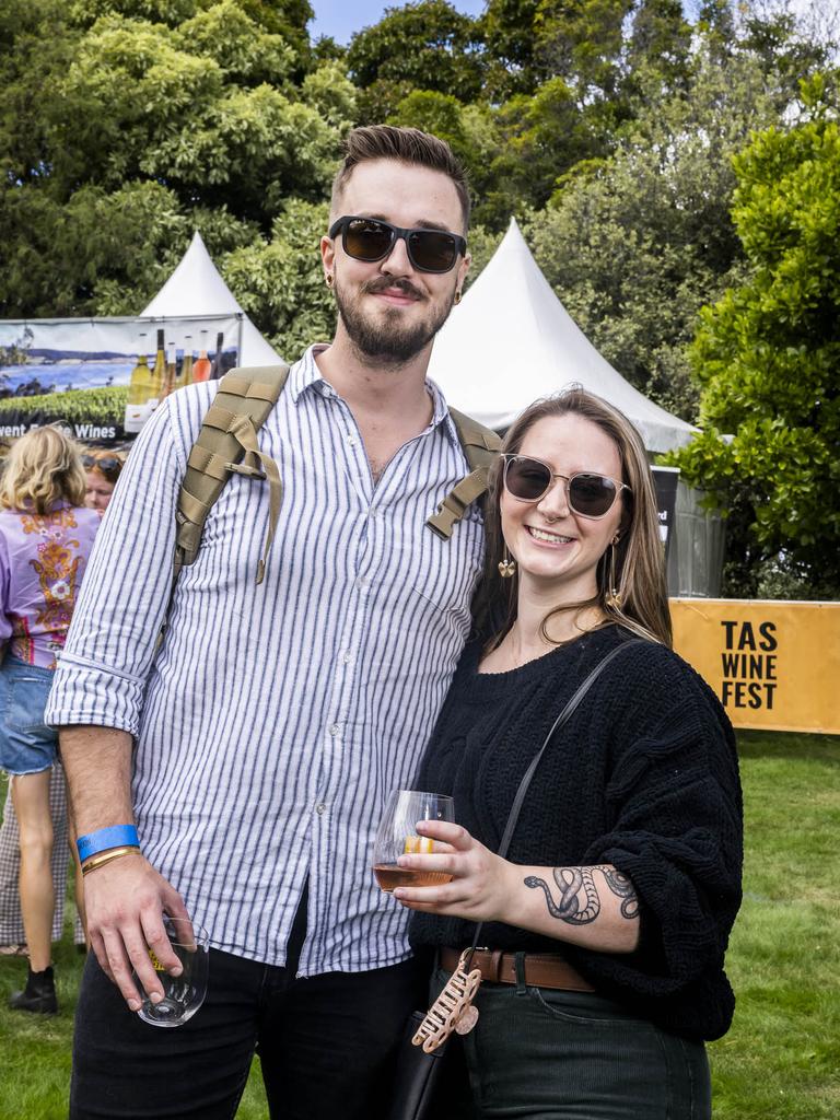 Will Preece and Annie Beechey. TAS Wine Festival. Picture: Caroline Tan