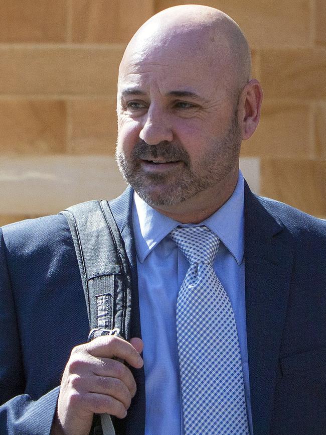 Matthew Lane leaves Adelaide Magistrates Court after an earlier appearance. Picture NCA NewsWire/Emma Brasier