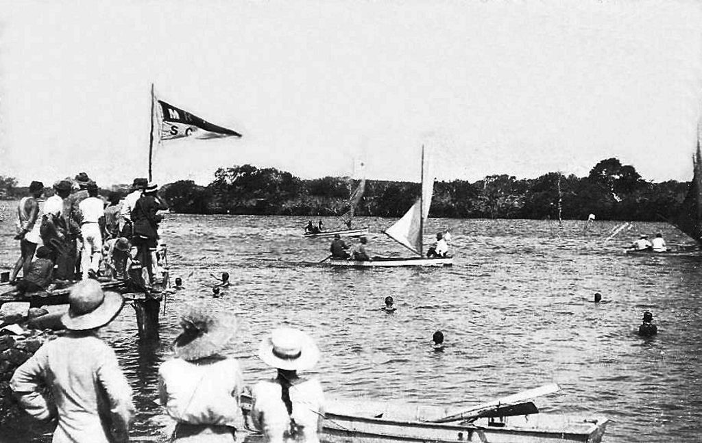 Mooloolah Heads Aquatic Carnival about 1920. (Courtesy Buderim Historical Society)