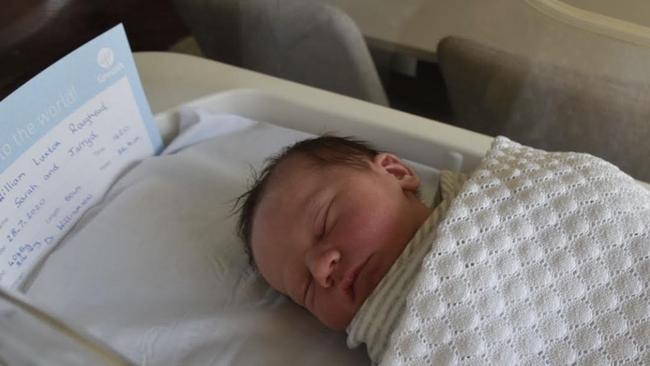 Jarryd and Sarah Roughead have welcomed baby Will into the world this week. Picture: Instagram