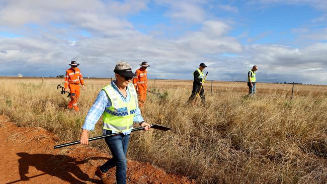 Police searching along Shepherds Corner Road for the remains of Michael Jeffrey Purse, who is believed to have been buried in a shallow grave in the area. Picture: NCA NewsWire / Kelly Barnes