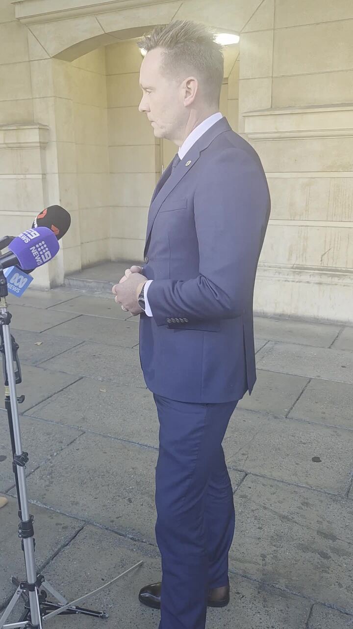Wade Burns speaks to media on police assault cases