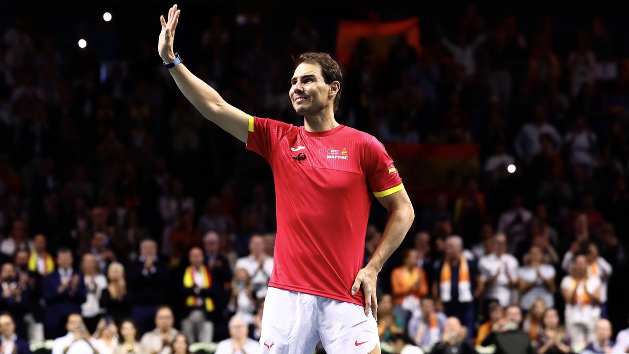 Nadal waves goodbye. (Photo by Matt McNulty/Getty Images for ITF)