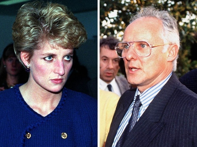 Princess Diana in 1992, and former palace press secretary, Dickie Arbiter.