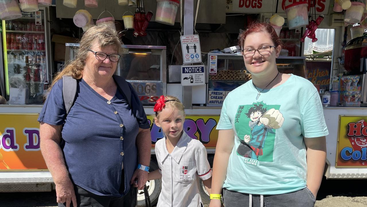 Kaye, Charlotte and Jessica at the Dalby Show 2022 Picture: Emily Devon