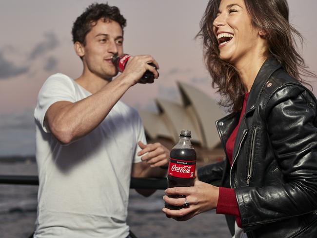 Skinny people drinking Coke No Sugar near the Opera House, because, Australian launch.