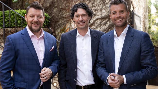 Manu Feildel, Pete Evans and Colin Fassnidge for Channel 7's MKR: The Rivals.