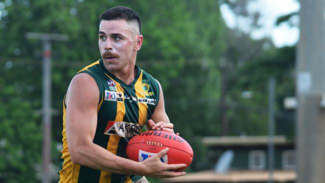 PINT's Jett Trotter scored six goals for PINT against Wanderers. Picture: Alison McGowan / AFLNT Media