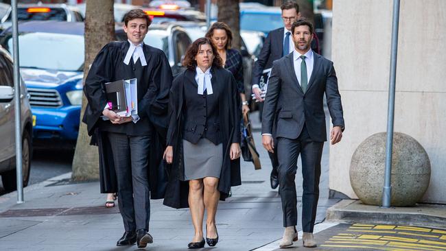 Mr Russell is being represented by Sue Chrysanthou SC (middle). Picture: NCA NewsWire / Christian Gilles