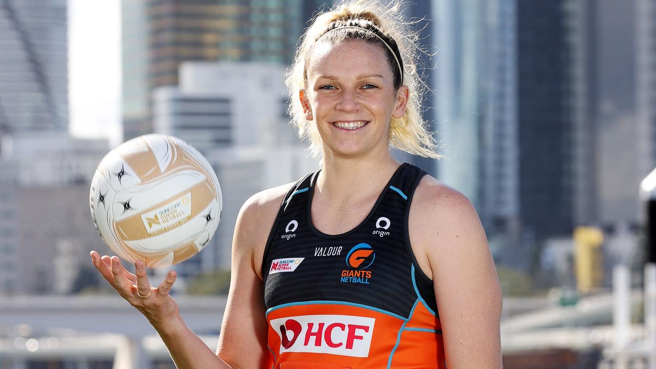 Giants player Jo Harten at South Bank ahead of the Super Netball finals. Pic: Tara Croser.