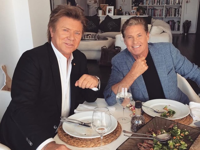 Wilkins is actually good mates with Hasselhoff, inviting him to his Sydney home in 2019. Picture: Instagram