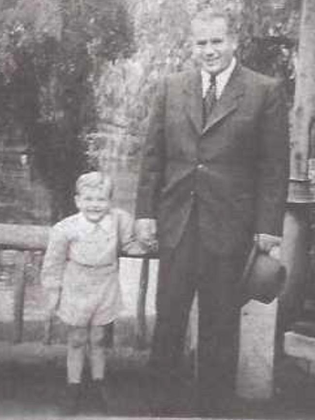 Peter Reismann with his father, Leslie, in 1941. Picture: Supplied