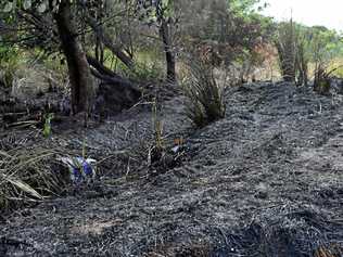 Gympie firefighters were called to a grass fire at 'The Sands' on Tuesday night. Picture: Frances Klein