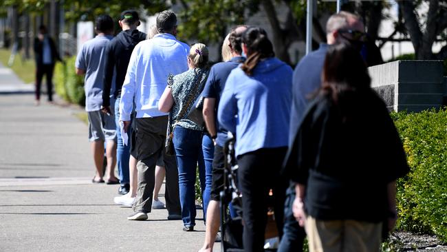 Queensland is rushing to vaccinate essential workers ahead of border travel requirement. Picture: NCA NewsWire / Dan Peled