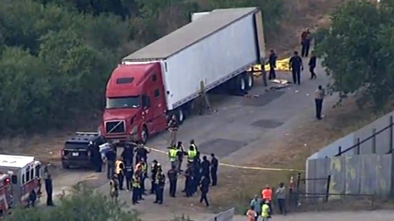 At least 51 people have died after being inside an unvented tractor-trailer in Texas. Supplied: KSAT