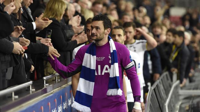 Tottenham Hotspur's French goalkeeper Hugo Lloris at the Capital One Cup final.