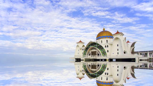 Malacca Straits Mosque in Malaysia, where the Ritz-Carlton is heading to this year.