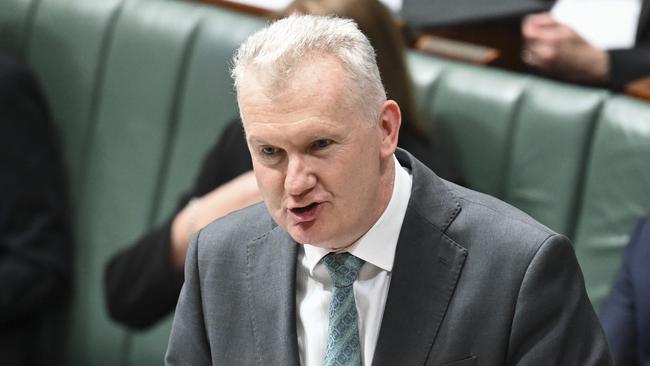 Workplace Relations Minister Tony Burke says it took the ­Coalition a decade to achieve what Labor had delivered in two years. Picture: NewsWire / Martin Ollman