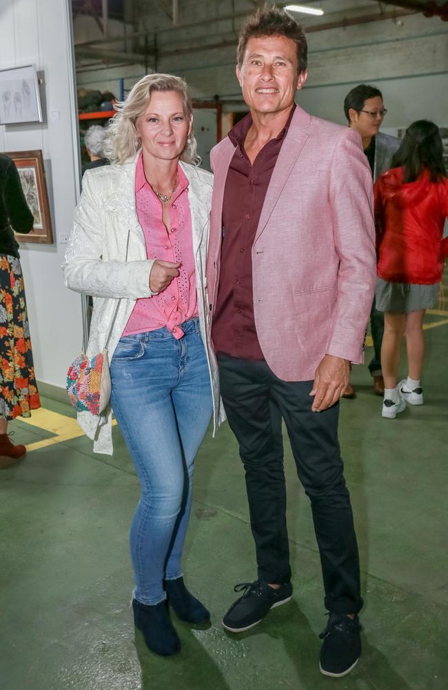 Jayne Curle and Roger Freer at Royal Queensland Art Society’s Biennial opening night gala. Picture: Paul Sickling Photography