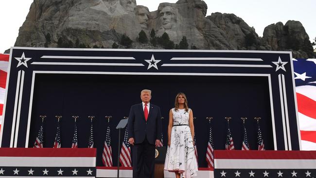 US President Donald Trump and First Lady Melania Trump at Independence Day events at Mount Rushmore in Keystone, South Dakota. Picture: AFP