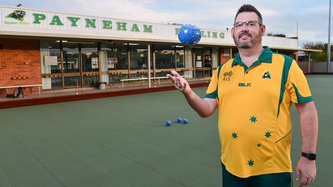 Bowler Chris Flavel preparing for national team duty at Payneham. Picture: Brenton Edwards