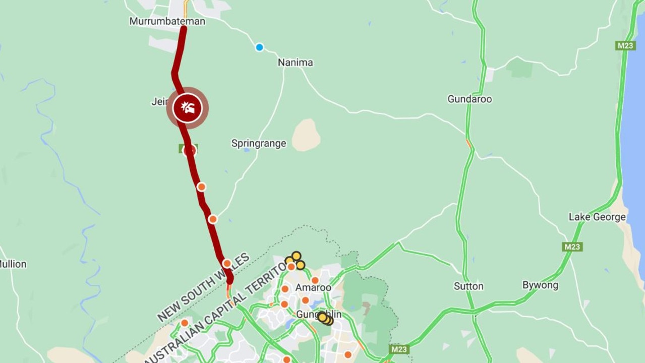 Four people died along the Barton Highway north of Canberra, causing major delays for motorists heading away for the long weekend. Picture: Live Traffic NSW