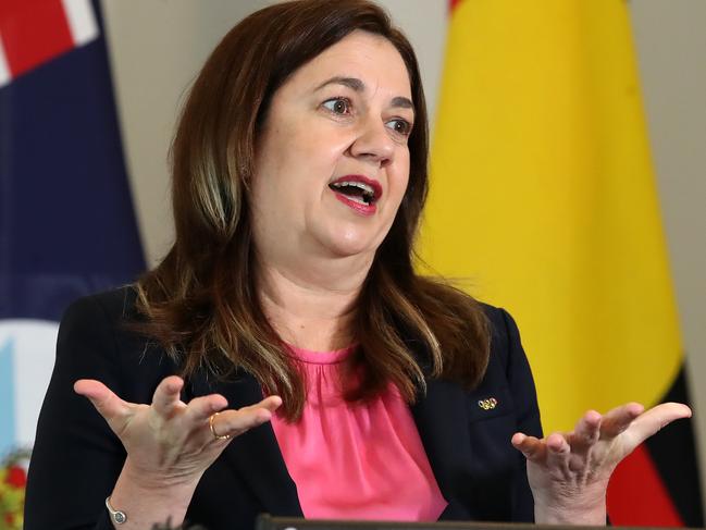 BRISBANE, AUSTRALIA - NewsWire Photos NOVEMBER 05 2021. Annastacia Palaszczuk speaks to the media at a press conference in Brisbane.  Picture: NCA NewsWire/Jono Searle