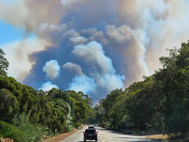 WA residents are urged to act immediately as a bushfire emergency warning is in place. Picture: DFES