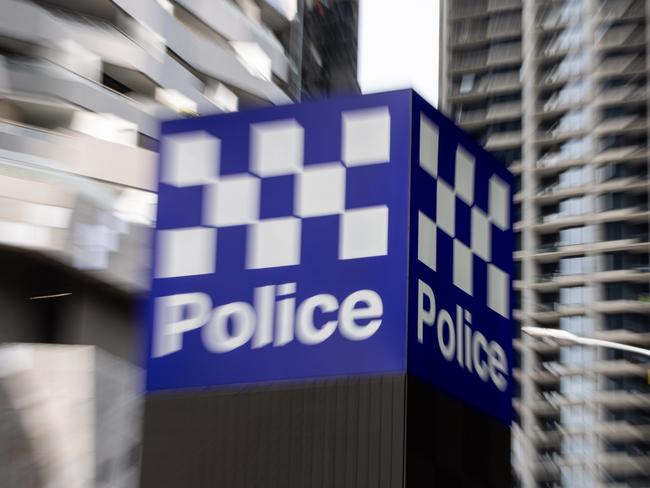 MELBOURNE, AUSTRALIA - NewsWire Photos - 22 AUGUST, 2024: A Victoria Police signage is seen on the streets of Melbourne. Picture: NewsWire / Diego Fedele