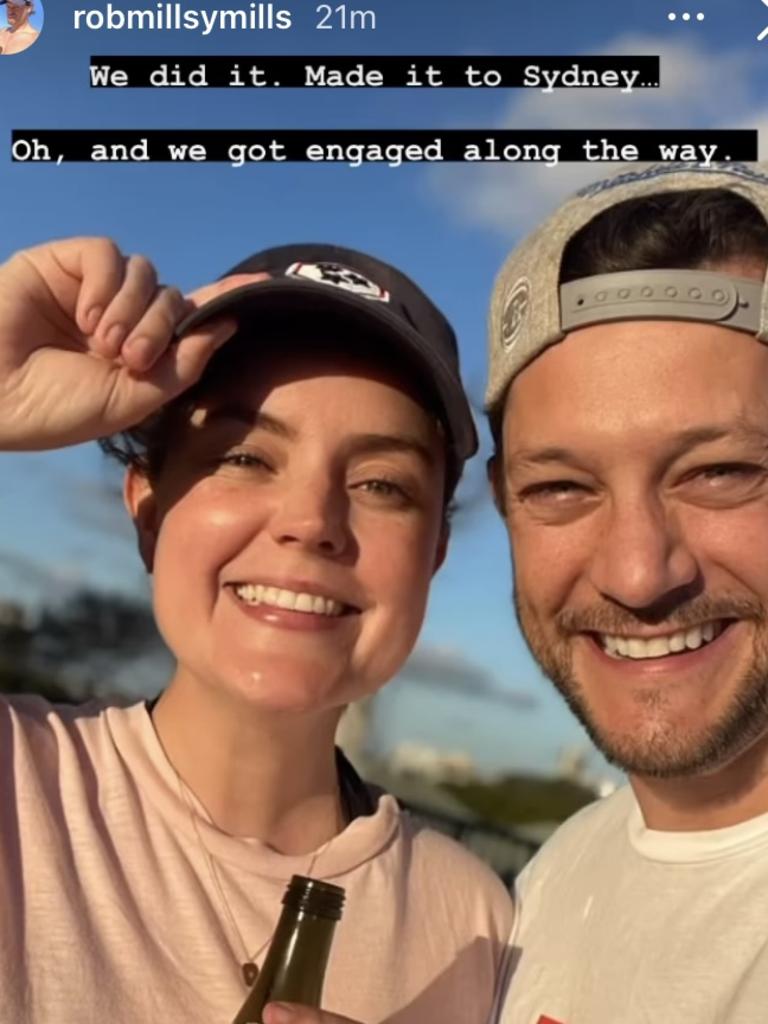 Rob Mills and Georgie Tunny announce their engagement on social media.