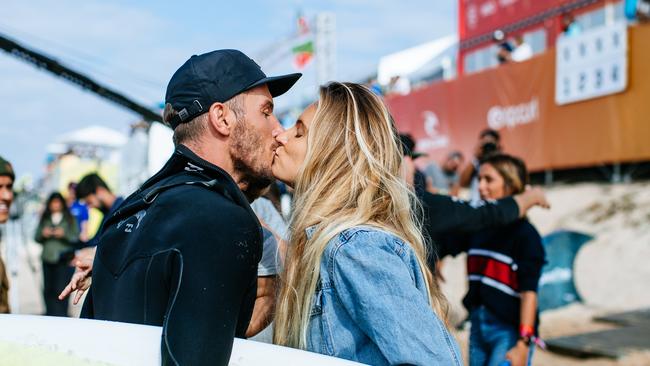 Unquestionably Jack Freestone’s partner Alana Blanchard is his number one supporter. Jack is now on track to requalify for the 2020 WCT. Photo: Ed Sloane/Rip Curl