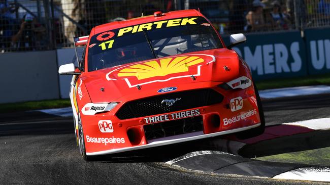 Scott McLaughlin, from DJR Team Penske, is vying to defend his title on Sunday. Picture: AAP Image/David Mariuz