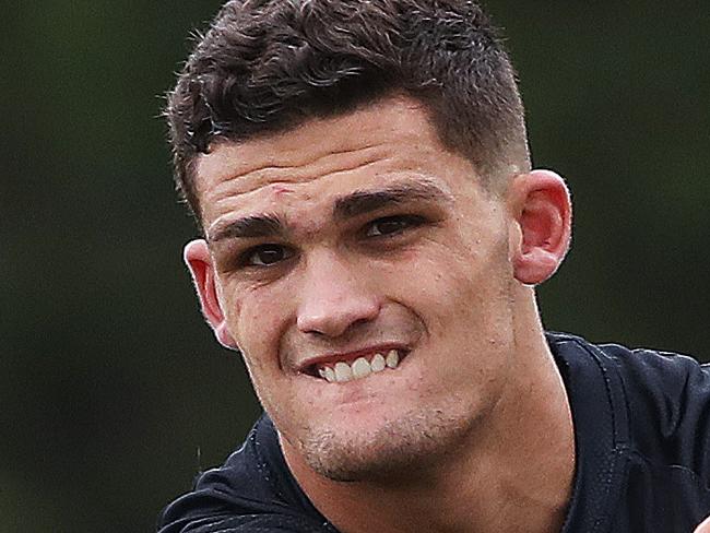 Nathan Cleary during Penrith Panthers training in Penrith. Picture. Phil Hillyard