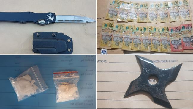 Drugs, cash and weapons were seized during Sutherland drug raids by Strike Force Glenogle. Picture: NSW Police