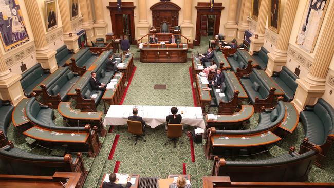 Chief Justice Kourakis, centre left, spoke a day after the report’s contents became public. Picture: Dean Martin.