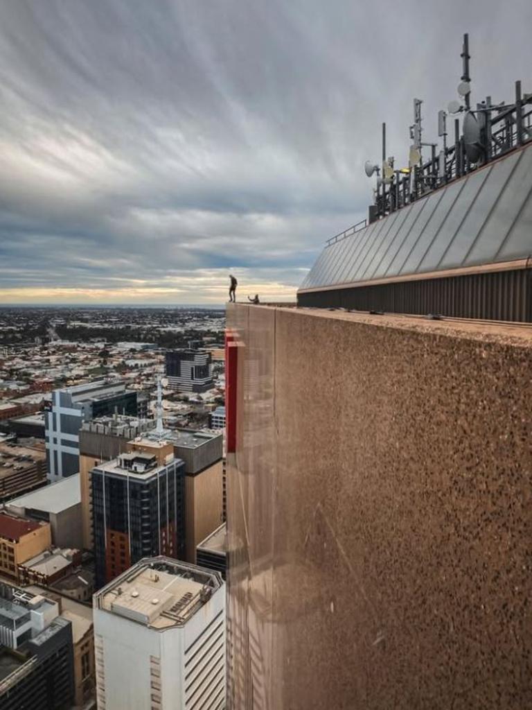 Pictures of an urbex crew at RAA House were published in 2021 when the building was Westpac House. Picture: Instagram