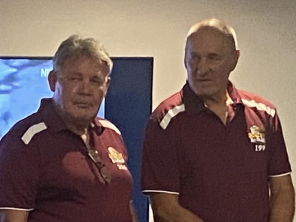 Manly legends Graham Eadie and Terry Randall.