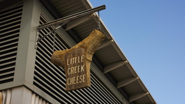 Signage at the entrance to Little Creek Cheese, Wyong.