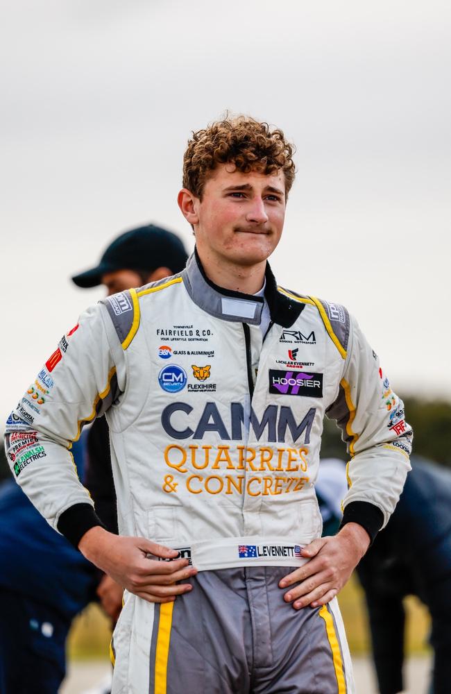 Townsville racer Lachlan Evennett broke through for his first national Formula Ford race win in the Australian Formula Ford Series (AFFS) at Morgan Park Raceway, Warwick, QLD. Picture: PACE Images.