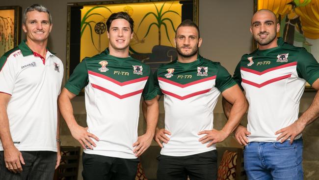 Lebanon coach Cleary with Moses, Farah and Mannah Photo: Narelle Spangher