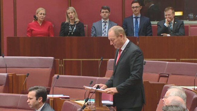 Senator Fraser Anning delivers his first speech to the Senate.