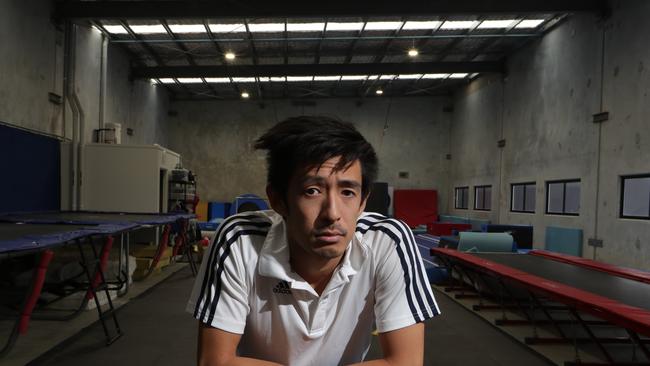 NZ citizen Wei Jun Lee, owner of Skybound Gymnastics, is having to close the doors of his club at Burleigh and he’s not entitled to any unemployment benefits from Centrelink. Picture Glenn Hampson