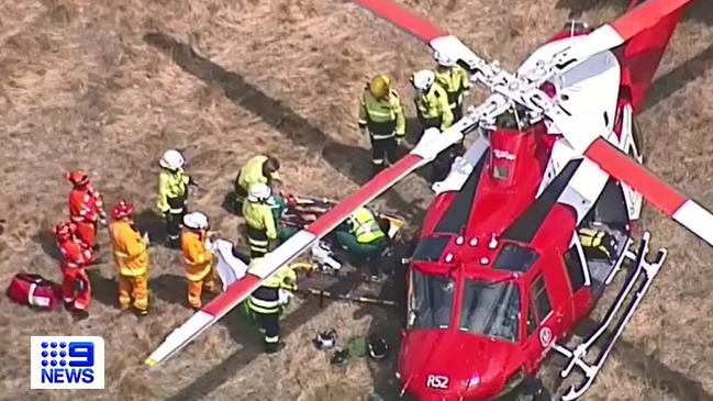 A paraglider has been rescued after hitting a cliff at Waitpinga. Picture: Nine News