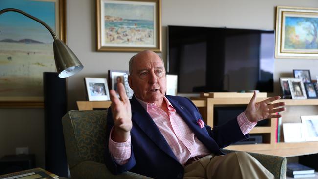 Alan Jones at his home at Circular Quay in Sydney.