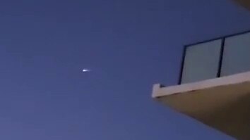 The unidentified aerial phenomena spotted over a Liverpool apartment block in Sydney’s west. Picture: Supplied