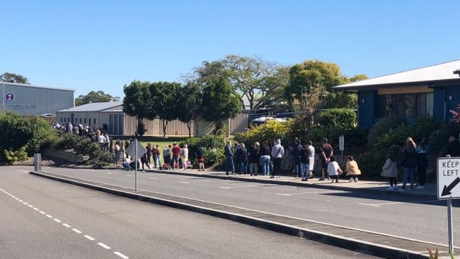 A line up at Parklands Christian College at Park Ridge.