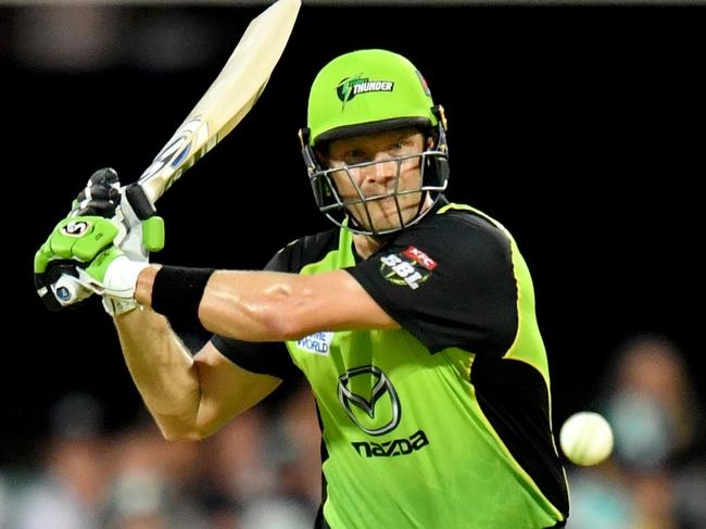 Sydney Thunder’s Shane Watson hit his maiden BBL ton on Thursday night. Picture: AAP