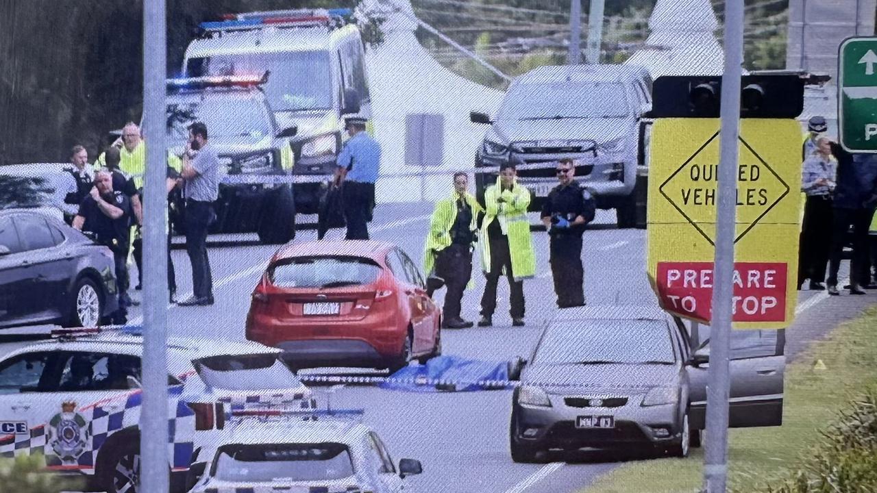 Police at the scene of a shooting on the Gold Coast. Pic: Nigel Hallett